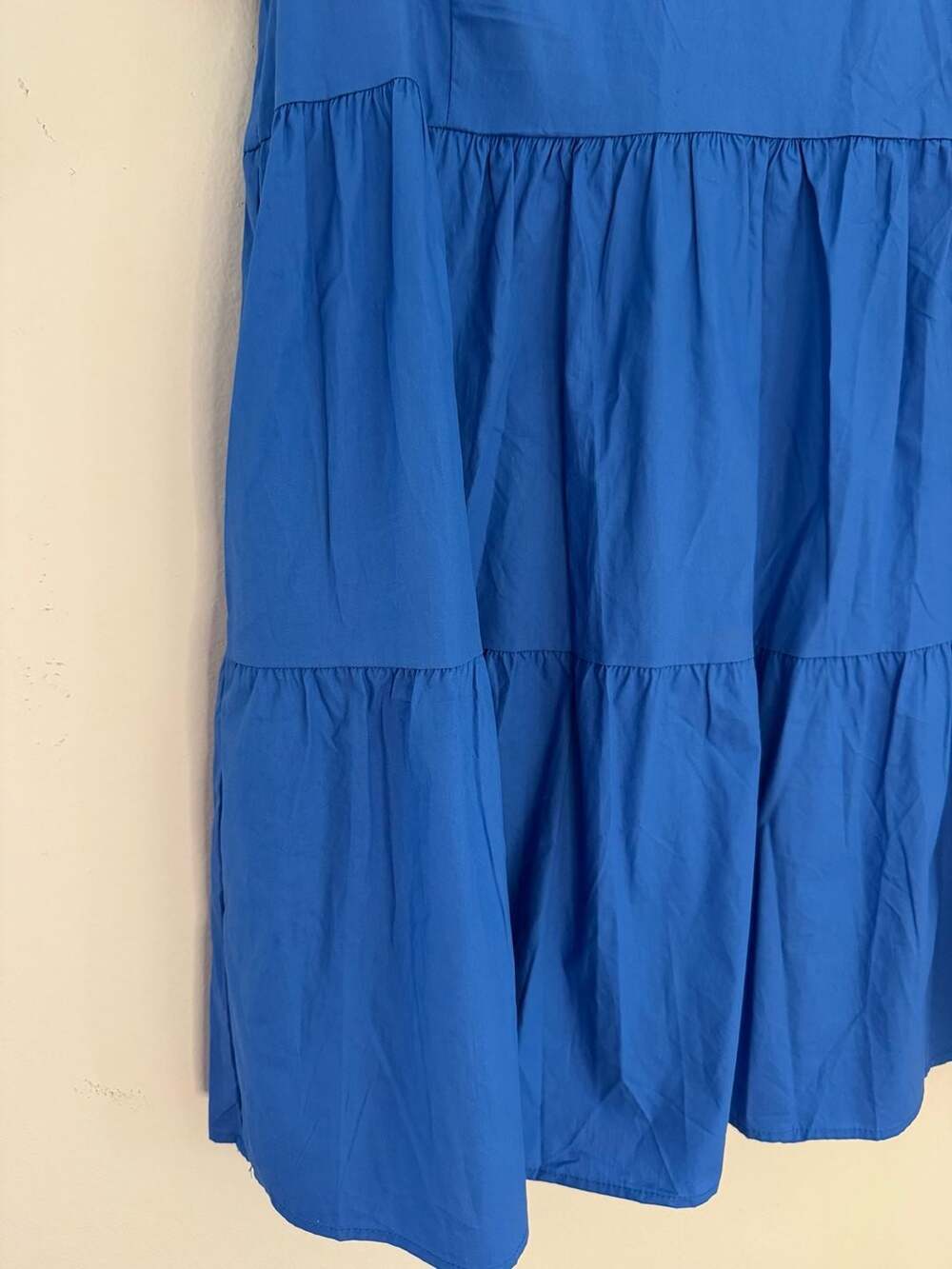 Umgee Royal Blue Embroidered Ruffle Sleeve Tiered Babydoll Mini Dress - Picture 9 of 9
